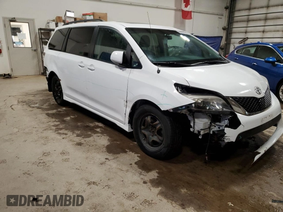 2012 Toyota Sienna SE with VIN 5TDXK3DC1CS206007, listed as a Copart auction lot 58061195 with 166,465 mi miles and Clean title. Bid and sale history available at DreamBid. Image 4.