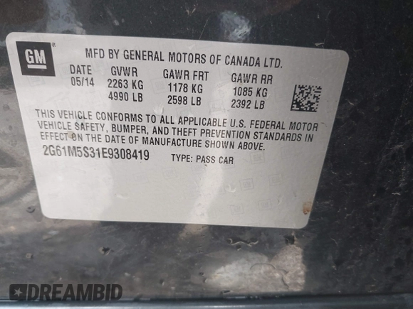2014 Cadillac XTS Luxury with VIN 2G61M5S31E9308419, listed as a IAAI auction lot 42128868 with 111,492 mi miles and . Bid and sale history available at DreamBid. Image 9.