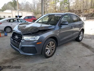 2018 Audi Q3 Premium with VIN WA1BCCFS6JR009805, listed as a Copart auction lot 50938585 with 55,524 mi miles and Salvage Title. Bid and sale history available at carsss.com. Image 1.