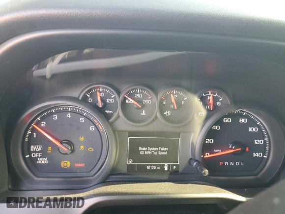 2021 Chevrolet Silverado 1500 Custom with VIN 3GCPWBEK4MG428142, listed as a Copart auction lot 52232105 with 51,129 mi miles and Salvage Title. Bid and sale history available at DreamBid. Image 9.