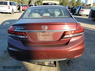 2013 Honda Civic Sdn LX with VIN 19XFB2F51DE057985, listed as a Copart auction lot 88550975 with 0 mi miles and Salvage Title. Bid and sale history available at carsss.com. Image 6.