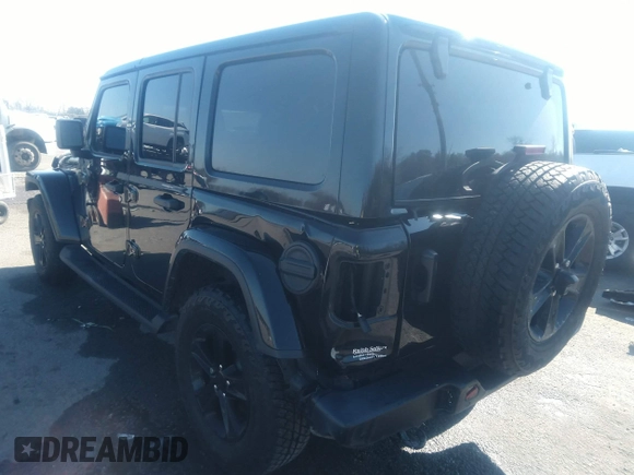 2023 Jeep Wrangler Sahara with VIN 1C4HJXEN9PW624996, listed as a IAAI auction lot 41132256 with 20,980 mi miles. Bid and sale history available at carsss.com. Image 3.