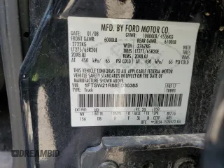 2008 Ford F-250 XL with VIN 1FTSW21R88ED30385, listed as a Copart auction lot 60608995 with 134,048 mi miles and Salvage title. Bid and sale history available at DreamBid. Image 12.