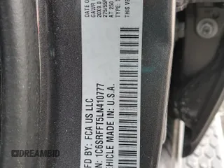 2020 Ram 1500 Big Horn with VIN 1C6SRFFT5LN410777, listed as a Copart auction lot 48045865 with 46,461 mi miles and Salvage Title. Bid and sale history available at carsss.com. Image 12.