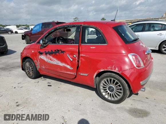 2012 FIAT 500 Lounge with VIN 3C3CFFCR0CT121390, listed as a Copart auction lot 54912265 with 109,885 mi miles and Salvage title. Bid and sale history available at DreamBid. Image 2.