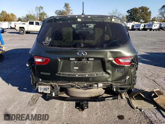 2013 Infiniti JX35 with VIN 5N1AL0MN2DC301547, listed as a Copart auction lot 75931014 with 134,695 mi miles and Salvage Title. Bid and sale history available at carsss.com. Image 6.