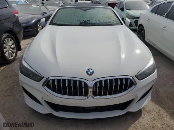 2019 BMW 8 Series M850i xDrive with VIN WBAFY4C53KBX29650, listed as a Copart auction lot 74467184 with 0 mi miles and Salvage Title. Bid and sale history available at carsss.com. Image 5.