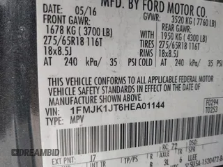 2017 Ford Expedition Max XLT with VIN 1FMJK1JT6HEA01144, listed as a IAAI auction lot 40183531 with 137,417 mi miles and . Bid and sale history available at DreamBid. Image 9.