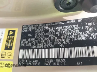 2011 Toyota Highlander Limited с VIN 5TDYK3EH7BS036510, выставлен на аукционе IAAI как лот 42457710 с пробегом 150 045 миль миль и . История ставок и продаж доступна на DreamBid. Изображение 9.
