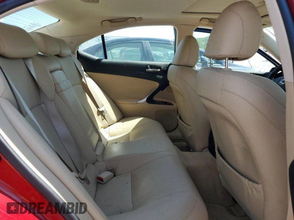 2008 Lexus IS 250 с VIN JTHCK262982019950, выставлен на аукционе Copart как лот 56975195 с пробегом Не указан миль и Списание • Salvage title. История ставок и продаж доступна на DreamBid. Изображение 10.