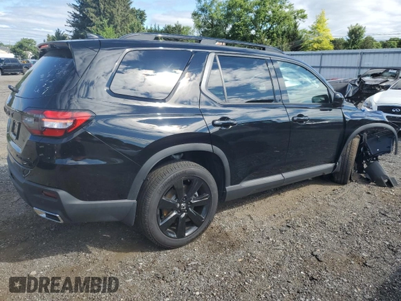 2025 Honda Pilot Black Edition with VIN 5FNYG1H98SB007175, listed as a Copart auction lot 62543534 with 1,974 mi miles and Salvage Title. Bid and sale history available at carsss.com. Image 3.