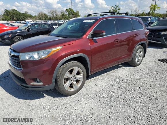 2015 Toyota Highlander Limited with VIN 5TDDKRFH4FS096900, listed as a Copart auction lot 51293595 with 171,517 mi miles and Salvage Title. Bid and sale history available at carsss.com. Image 1.