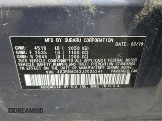 2018 Subaru Legacy Premium with VIN 4S3BNAC63J3035244, listed as a Copart auction lot 63768735 with 103,570 mi miles and Salvage title. Bid and sale history available at DreamBid. Image 13.