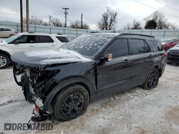 2023 Ford Explorer Timberline with VIN 1FMSK8JH8PGA92543, listed as a Copart auction lot 44744075 with 23,154 mi miles and Salvage Title. Bid and sale history available at carsss.com. Image 1.