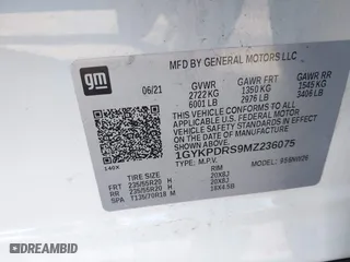 2021 Cadillac XT6 Premium Luxury with VIN 1GYKPDRS9MZ236075, listed as a IAAI auction lot 41632689 with 1 mi miles. Bid and sale history available at carsss.com. Image 9.