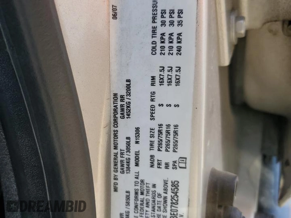 2007 Hummer H3 SUV with VIN 5GTDN13E078254585, listed as a Copart auction lot 60173854 with 96,873 mi miles and Non Repairable. Bid and sale history available at carsss.com. Image 13.
