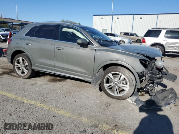 2021 Audi Q3 S line Premium Plus with VIN WA1EECF35M1153722, listed as a Copart auction lot 56537615 with 42,396 mi miles and Salvage title. Bid and sale history available at DreamBid. Image 4.