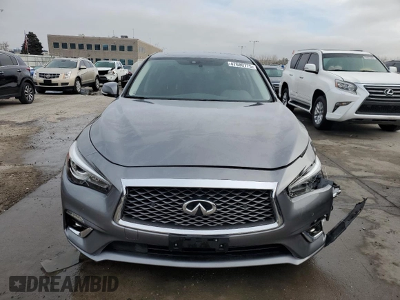 2020 Infiniti Q50 Luxe with VIN JN1EV7AR3LM255979, listed as a Copart auction lot 47680775 with 61,340 mi miles and Salvage title. Bid and sale history available at DreamBid. Image 5.