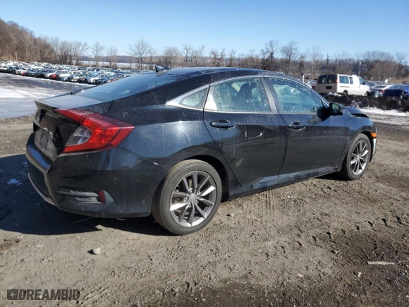 2021 Honda Civic Sedan EX-L with VIN 2HGFC1F72MH701024, listed as a Copart auction lot 42129455 with 51,269 mi miles and Salvage Title. Bid and sale history available at carsss.com. Image 3.
