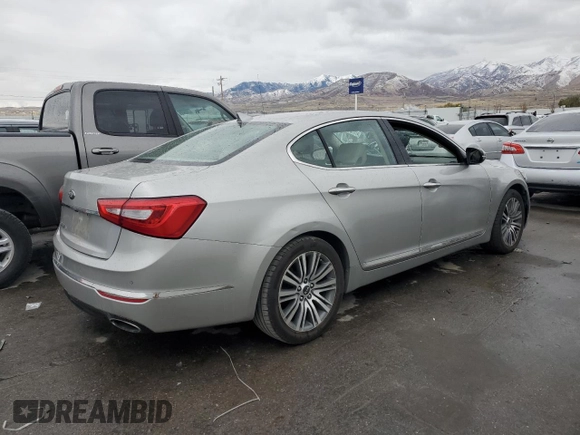 2014 Kia Cadenza Premium with VIN KNALN4D77E5130328, listed as a Copart auction lot 78710404 with 124,364 mi miles and Salvage Title. Bid and sale history available at carsss.com. Image 3.