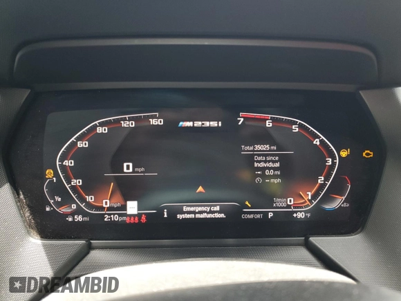 2021 BMW 2 Series M235i xDrive с VIN WBA13AL03M7H40085, выставлен на аукционе Copart как лот 66207935 с пробегом 35 025 миль миль и Списание • Salvage title. История ставок и продаж доступна на DreamBid. Изображение 9.