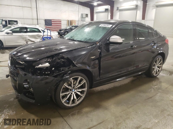 2018 BMW X4 M40i with VIN 5UXXW7C54J0W63858, listed as a Copart auction lot 52360364 with 53,377 mi miles. Bid and sale history available at carsss.com. Image 1.