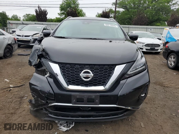 2022 Nissan Murano SV z VIN 5N1AZ2BS5NC127560, wystawiony jako Copart lot #60216845 z przebiegiem 60 994 mil mil oraz Czysty tytuł • Clean title. Historia ofert i sprzedaży dostępna na DreamBid. Obrazek 5.