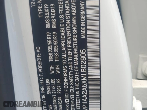 2021 Porsche Macan z VIN WP1AA2A5XMLB02805, wystawiony jako Copart lot #57352945 z przebiegiem 65 288 mil mil oraz Szkoda całkowita • Salvage title. Historia ofert i sprzedaży dostępna na DreamBid. Obrazek 14.