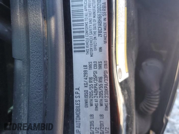 2014 FIAT 500L Easy with VIN ZFBCFABH6EZ002104, listed as a Copart auction lot 83943314 with 91,571 mi miles and Salvage Title. Bid and sale history available at DreamBid. Image 12.