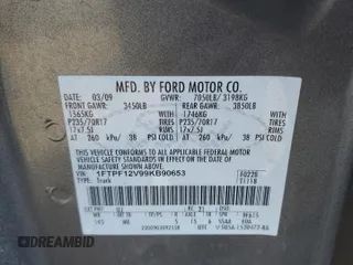 2009 Ford F-150 XL with VIN 1FTPF12V99KB90653, listed as a Copart auction lot 89313145 with 112,495 mi miles and Salvage Title. Bid and sale history available at carsss.com. Image 15.