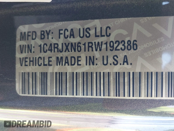 2024 Jeep Wrangler Sport S with VIN 1C4RJXN61RW192386, listed as a IAAI auction lot 42001810 with 7,426 mi miles and . Bid and sale history available at DreamBid. Image 9.