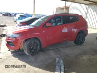 2023 Jeep Compass (RED) Edition with VIN 3C4NJDCNXPT527588, listed as a Copart auction lot 46486635 with 49,794 mi miles and Non Repairable. Bid and sale history available at carsss.com. Image 1.