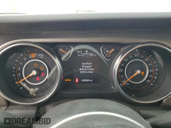 2020 Jeep Wrangler Unlimited Willys with VIN 1C4HJXDN4LW137202, listed as a Copart auction lot 50797485 with 109,509 mi miles and Salvage title. Bid and sale history available at DreamBid. Image 9.