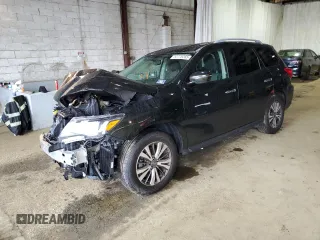 2019 Nissan Pathfinder SV z VIN 5N1DR2MM2KC642300, wystawiony jako Copart lot #52778265 z przebiegiem 126 896 mil mil oraz Szkoda całkowita • Salvage title. Historia ofert i sprzedaży dostępna na DreamBid. Obrazek 1.