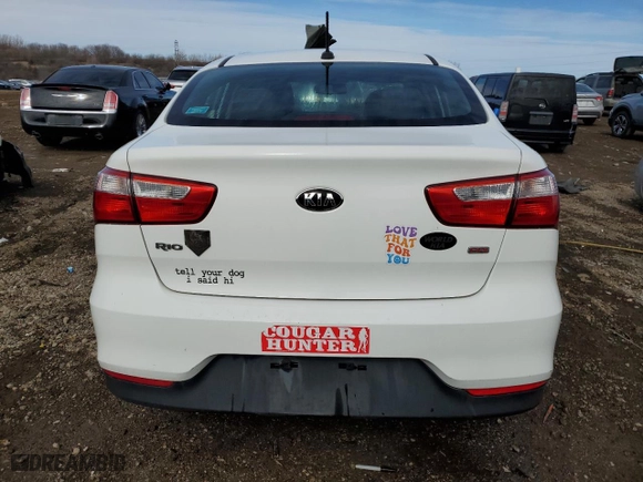 2016 Kia Rio LX with VIN KNADM4A30G6643166, listed as a Copart auction lot 46608005 with 61023 miles and Salvage Title. Bid and sale history available at carsss.com. Image 6.