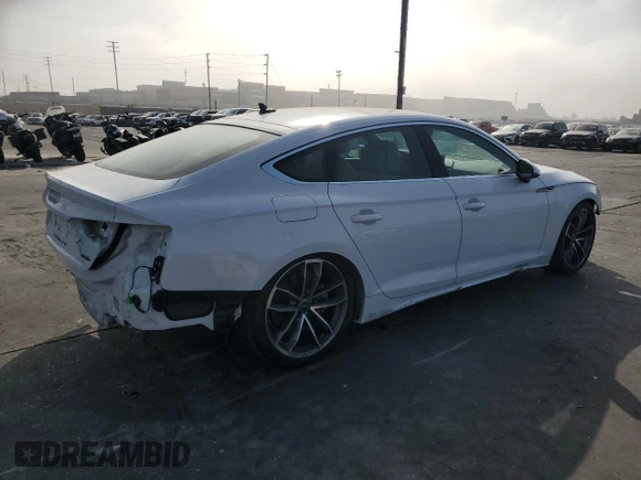 2023 Audi A5 Sportback S line Premium z VIN WAUDACF5XPA046455, wystawiony jako Copart lot #75923694 z przebiegiem 13 480 mil mil oraz Szkoda całkowita • Salvage title. Historia ofert i sprzedaży dostępna na DreamBid. Obrazek 3.