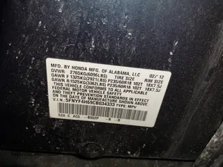 2012 Honda Pilot EX-L with VIN 5FNYF4H69CB034333, listed as a IAAI auction lot 41844940 with 149,639 mi miles. Bid and sale history available at carsss.com. Image 9.