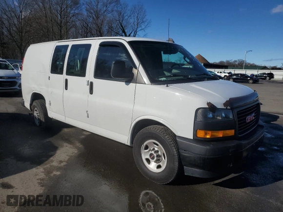 2019 GMC Savana Cargo Van with VIN 1GTW7AFP6K1216710, listed as a Copart auction lot 86695534 with 74,555 mi miles and Salvage Title. Bid and sale history available at carsss.com. Image 4.