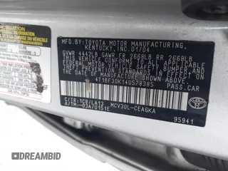 2004 Toyota Camry LE with VIN 4T1BF30K14U578385, listed as a IAAI auction lot 41547709 with 217,434 mi miles. Bid and sale history available at carsss.com. Image 9.
