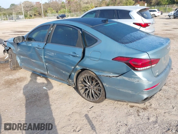 2018 Genesis G80 Sport z VIN KMHGN4JB7JU236576, wystawiony jako IAAI lot #41532947 z przebiegiem 124 083 mil mil oraz . Historia ofert i sprzedaży dostępna na DreamBid. Obrazek 3.