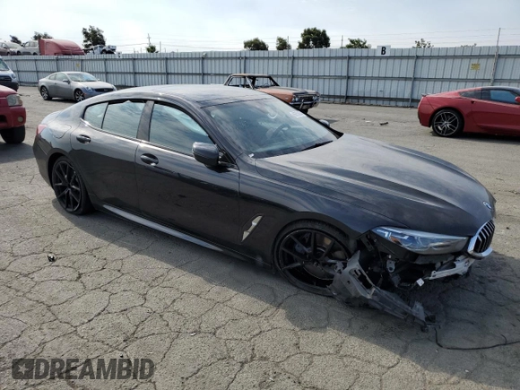 2020 BMW 8 Series 840i with VIN WBAGV2C04LCE26333, listed as a Copart auction lot 66553854 with 54,301 mi miles and Salvage Title. Bid and sale history available at DreamBid. Image 4.