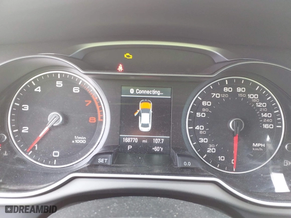 2013 Audi A4 Premium with VIN WAUBFAFL9DN030506, listed as a IAAI auction lot 41920924 with 168,770 mi miles. Bid and sale history available at carsss.com. Image 7.