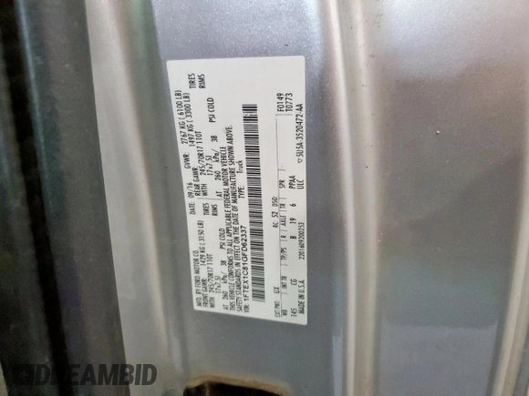 2016 Ford F-150 XL z VIN 1FTEX1C81GFD62337, wystawiony jako Copart lot #60967745 z przebiegiem 162 913 mil mil oraz Szkoda całkowita • Salvage title. Historia ofert i sprzedaży dostępna na DreamBid. Obrazek 12.