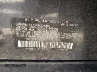2012 Subaru Impreza Sedan WRX WRX STI with VIN JF1GV8J67CL026993, listed as a Copart auction lot 75510244 with 142,526 mi miles and Salvage Title. Bid and sale history available at carsss.com. Image 12.