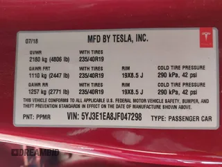2018 Tesla Model 3 Long Range Battery with VIN 5YJ3E1EA8JF047298, listed as a IAAI auction lot 41403507 with 172,142 mi miles and . Bid and sale history available at DreamBid. Image 9.