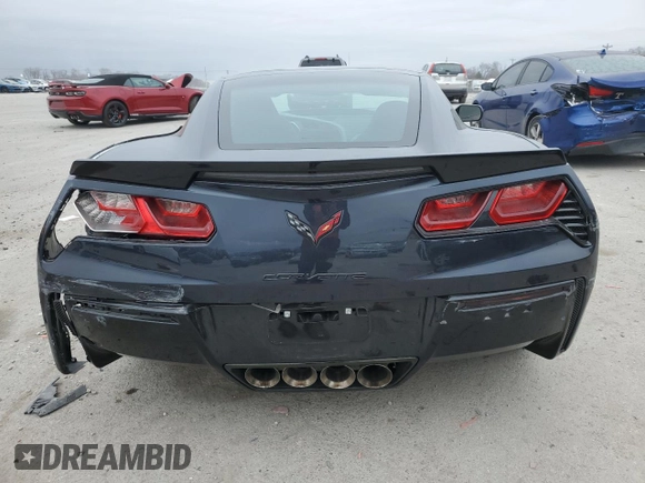 2014 Chevrolet Corvette Z51 3LT with VIN 1G1YL2D70E5135415, listed as a Copart auction lot 44211075 with 18,563 mi miles and Salvage title. Bid and sale history available at DreamBid. Image 6.