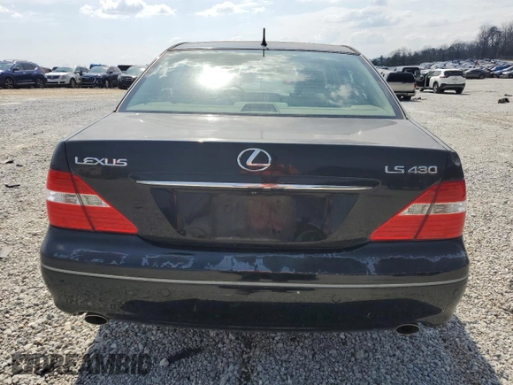 2005 Lexus LS 430 with VIN JTHBN36F755027678, listed as a Copart auction lot 48911105 with 222,379 mi miles and Salvage Title. Bid and sale history available at carsss.com. Image 6.