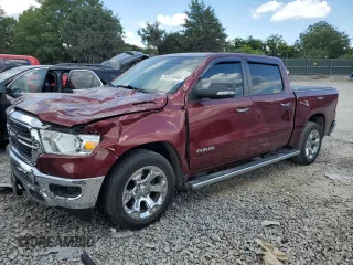 2019 Ram 1500 Big Horn with VIN 1C6SRFFT5KN825192, listed as a Copart auction lot 64819645 with 63,338 mi miles and Salvage title. Bid and sale history available at DreamBid. Image 1.