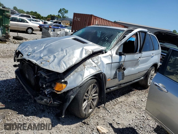 2002 BMW X5 3.0i with VIN 5UXFA53582LP46224, listed as a Copart auction lot 58294594 with 0 mi miles and Salvage Title. Bid and sale history available at carsss.com. Image 1.
