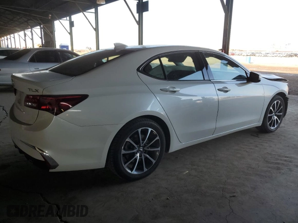 2020 Acura TLX with VIN 19UUB2F36LA001548, listed as a Copart auction lot 71017274 with 76,107 mi miles and Salvage Title. Bid and sale history available at carsss.com. Image 3.